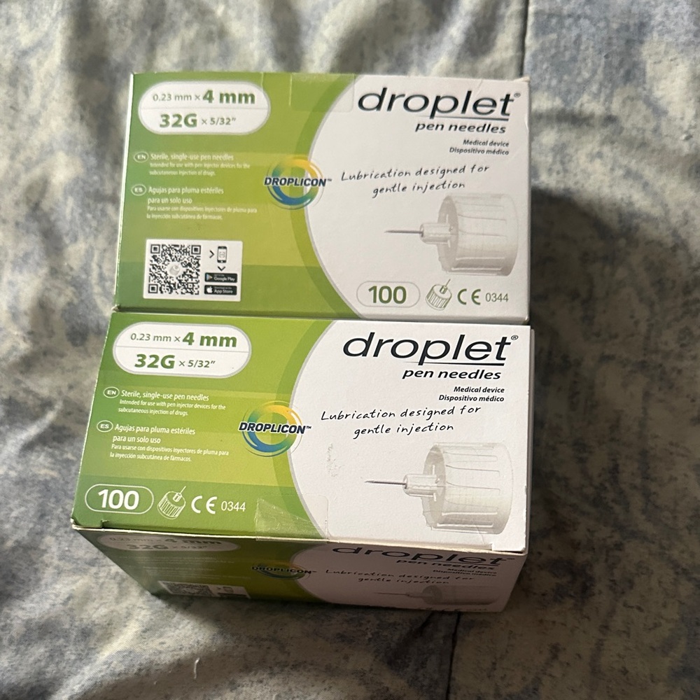 Droplet Pen Needles 32G 4mm - White & Green Boxes (100ct each)